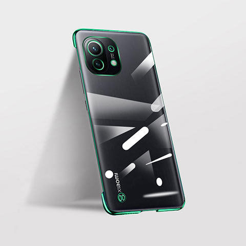 Carcasa Dura Cristal Plastico Funda Rigida Transparente S02 para Xiaomi Mi 11 5G Verde