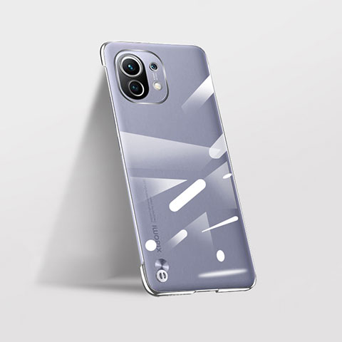 Carcasa Dura Cristal Plastico Funda Rigida Transparente S02 para Xiaomi Mi 11 Lite 5G NE Plata