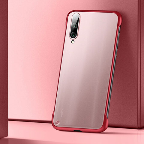 Carcasa Dura Cristal Plastico Funda Rigida Transparente S02 para Xiaomi Mi A3 Rojo