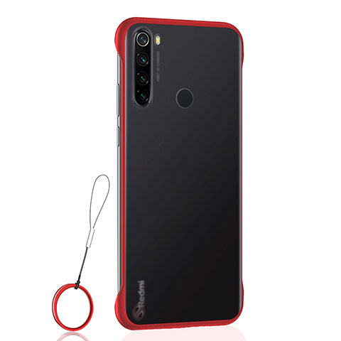 Carcasa Dura Cristal Plastico Funda Rigida Transparente S02 para Xiaomi Redmi Note 8T Rojo