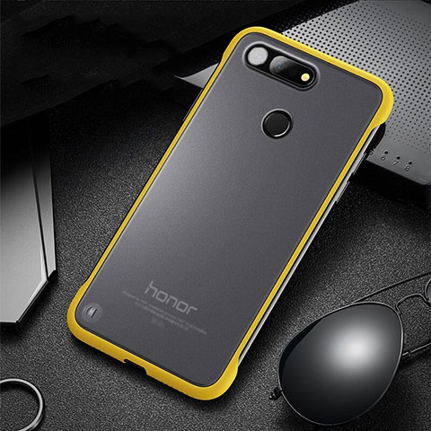 Carcasa Dura Cristal Plastico Funda Rigida Transparente S03 para Huawei Honor V20 Amarillo