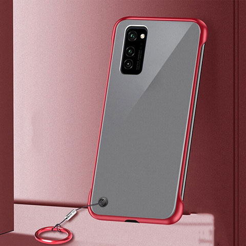 Carcasa Dura Cristal Plastico Funda Rigida Transparente S03 para Huawei Honor View 30 Pro 5G Rojo