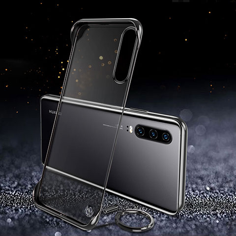 Carcasa Dura Cristal Plastico Funda Rigida Transparente S03 para Huawei P30 Negro