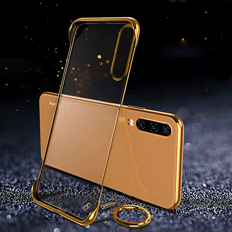 Carcasa Dura Cristal Plastico Funda Rigida Transparente S03 para Huawei P30 Oro