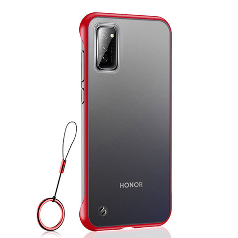 Carcasa Dura Cristal Plastico Funda Rigida Transparente S04 para Huawei Honor V30 5G Rojo