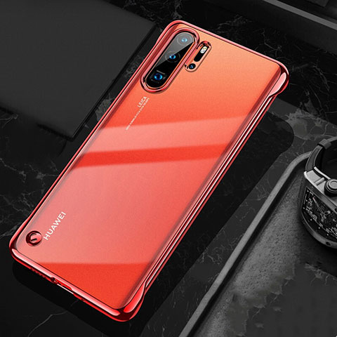 Carcasa Dura Cristal Plastico Funda Rigida Transparente S04 para Huawei P30 Pro New Edition Rojo