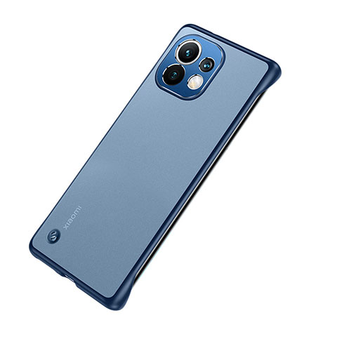 Carcasa Dura Cristal Plastico Funda Rigida Transparente S04 para Xiaomi Mi 11 Lite 4G Azul