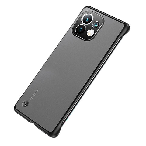 Carcasa Dura Cristal Plastico Funda Rigida Transparente S04 para Xiaomi Mi 11 Lite 4G Negro