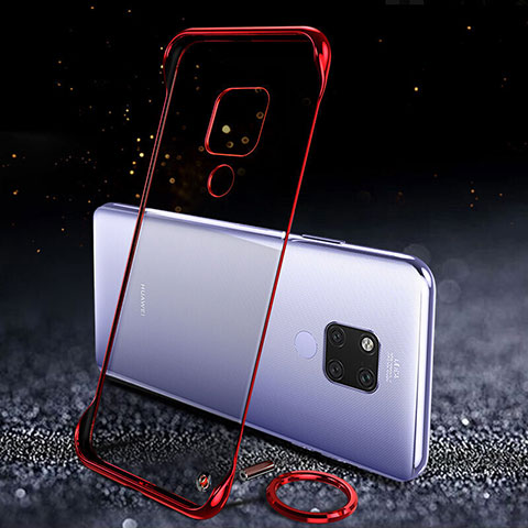 Carcasa Dura Cristal Plastico Funda Rigida Transparente S05 para Huawei Mate 20 X 5G Rojo