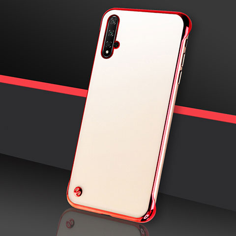 Carcasa Dura Cristal Plastico Funda Rigida Transparente S05 para Huawei Nova 5 Pro Rojo