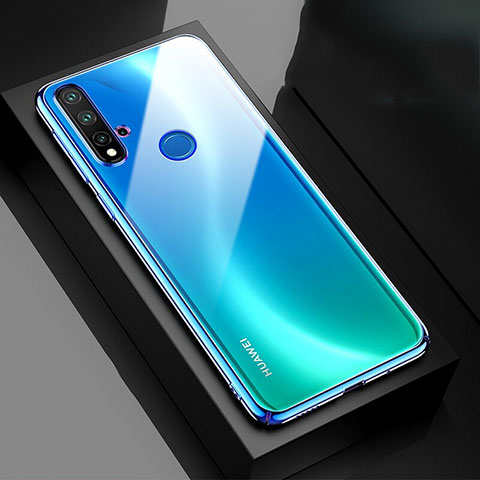 Carcasa Dura Cristal Plastico Funda Rigida Transparente S05 para Huawei P20 Lite (2019) Azul