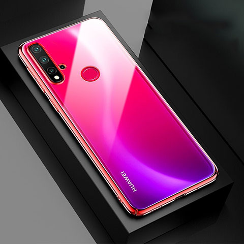 Carcasa Dura Cristal Plastico Funda Rigida Transparente S05 para Huawei P20 Lite (2019) Rojo