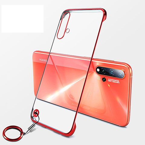 Carcasa Dura Cristal Plastico Funda Rigida Transparente S06 para Huawei Nova 5 Rojo