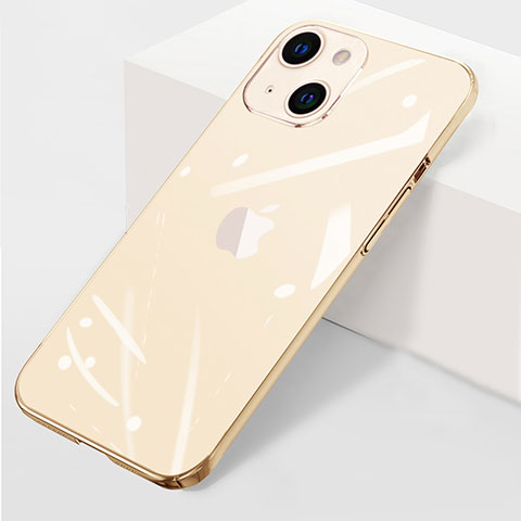 Carcasa Dura Cristal Plastico Funda Rigida Transparente WT1 para Apple iPhone 15 Oro