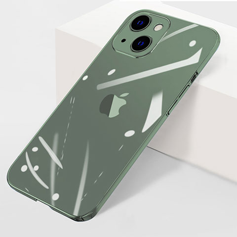 Carcasa Dura Cristal Plastico Funda Rigida Transparente WT1 para Apple iPhone 15 Verde