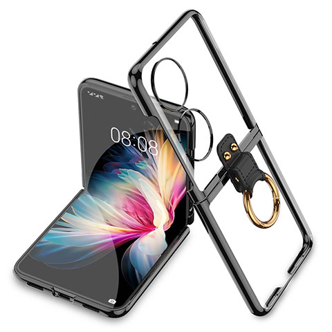 Carcasa Dura Cristal Plastico Rigida Transparente AC2 para Huawei P60 Pocket Negro