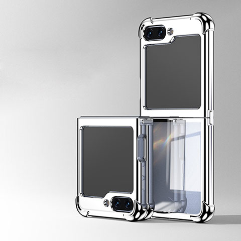 Carcasa Dura Cristal Plastico Rigida Transparente AN1 para Samsung Galaxy Z Flip5 5G Plata