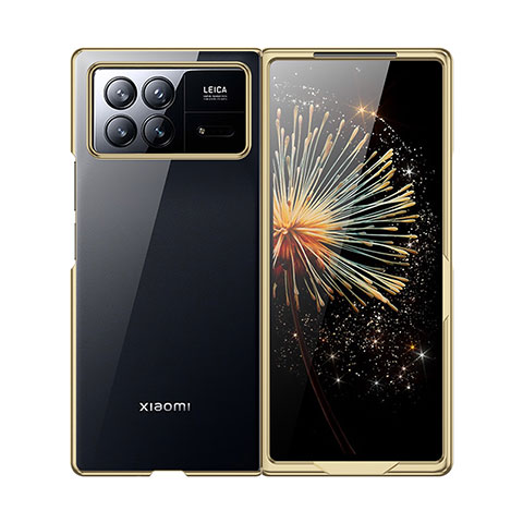 Carcasa Dura Cristal Plastico Rigida Transparente para Xiaomi Mix Fold 3 5G Oro