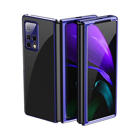 Carcasa Dura Cristal Plastico Rigida Transparente QH1 para Huawei Mate X2 Azul