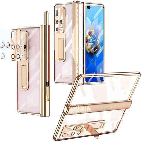 Carcasa Dura Cristal Plastico Rigida Transparente ZL1 para Huawei Mate X2 Oro