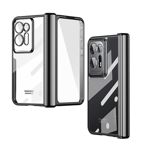 Carcasa Dura Cristal Plastico Rigida Transparente ZL1 para Oppo Find N2 5G Negro