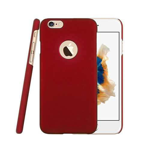 Carcasa Dura Plastico Rigida Mate con Agujero para Apple iPhone 6S Rojo