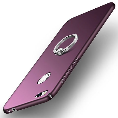 Carcasa Dura Plastico Rigida Mate con Anillo de dedo Soporte A03 para Huawei Honor 8 Lite Morado