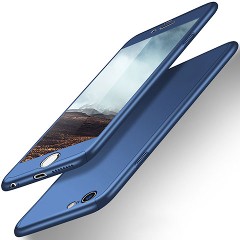 Carcasa Dura Plastico Rigida Mate Frontal y Trasera 360 Grados para Apple iPhone 6S Plus Azul