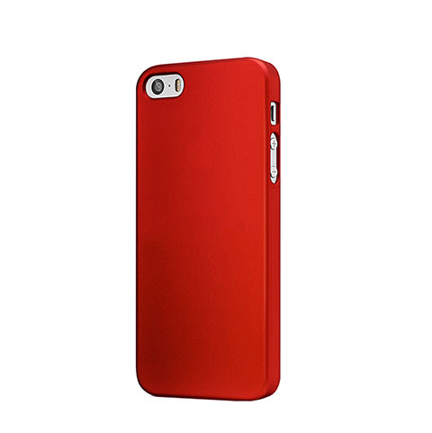 Carcasa Dura Plastico Rigida Mate para Apple iPhone 5 Rojo