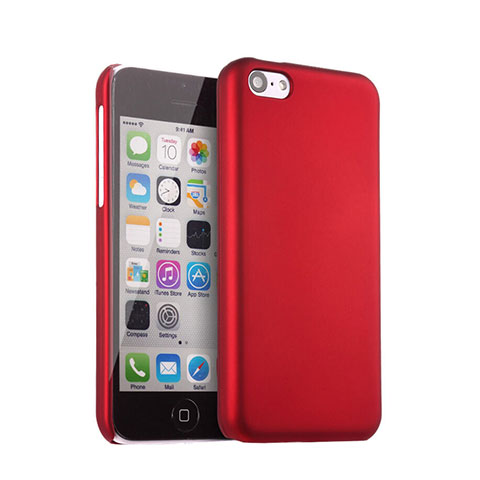 Carcasa Dura Plastico Rigida Mate para Apple iPhone 5C Rojo