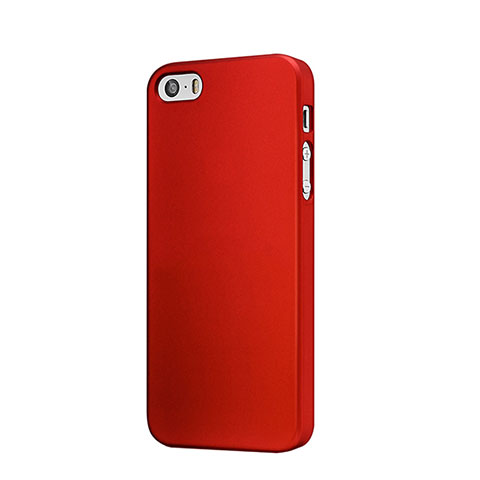 Carcasa Dura Plastico Rigida Mate para Apple iPhone 5S Rojo