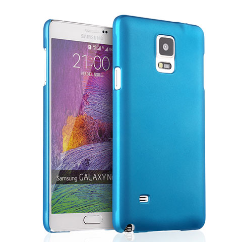 Carcasa Dura Plastico Rigida Mate para Samsung Galaxy Note 4 Duos N9100 Dual SIM Azul Cielo