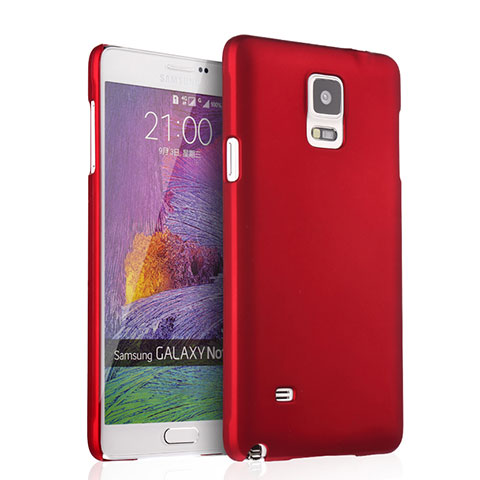 Carcasa Dura Plastico Rigida Mate para Samsung Galaxy Note 4 Duos N9100 Dual SIM Rojo