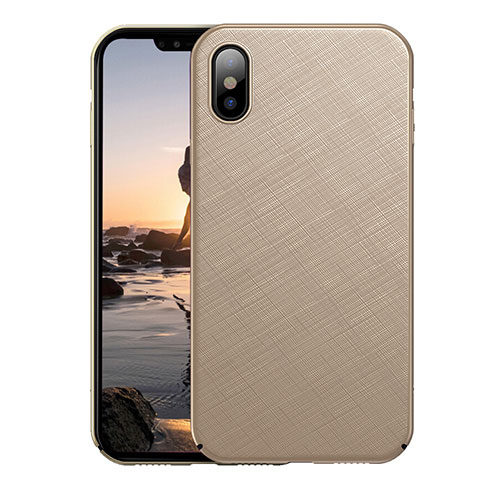 Carcasa Dura Plastico Rigida Mate Twill para Apple iPhone Xs Max Oro