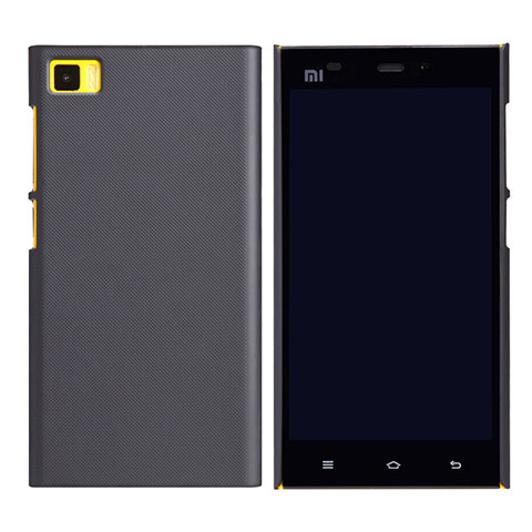 Carcasa Dura Plastico Rigida Perforada para Xiaomi Mi 3 Negro