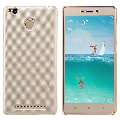 Carcasa Dura Plastico Rigida Perforada para Xiaomi Redmi 3 High Edition Oro