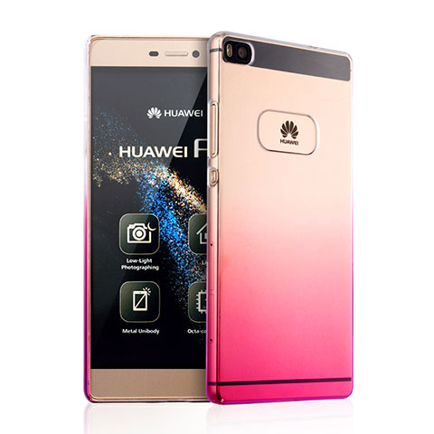 Carcasa Dura Plastico Rigida Transparente Gradient para Huawei P8 Rosa