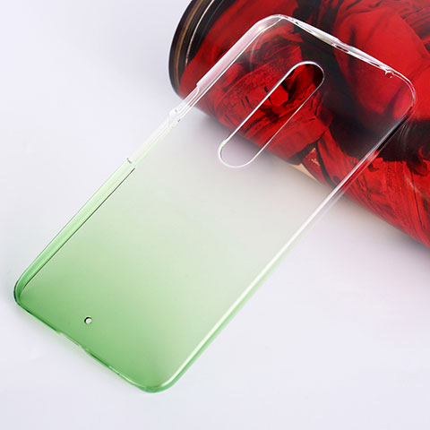 Carcasa Dura Plastico Rigida Transparente Gradient para Motorola Moto X Style Verde