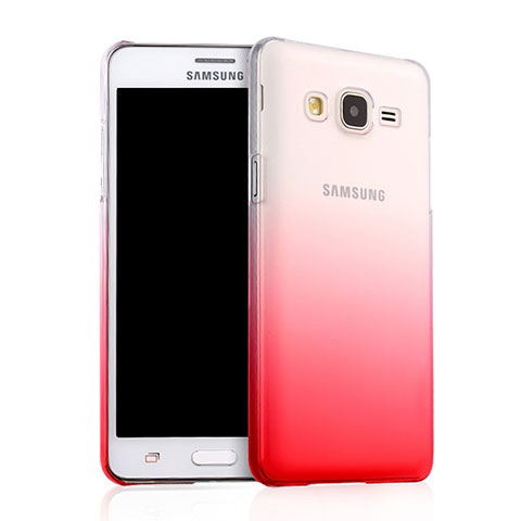 Carcasa Dura Plastico Rigida Transparente Gradient para Samsung Galaxy On5 G550FY Rojo