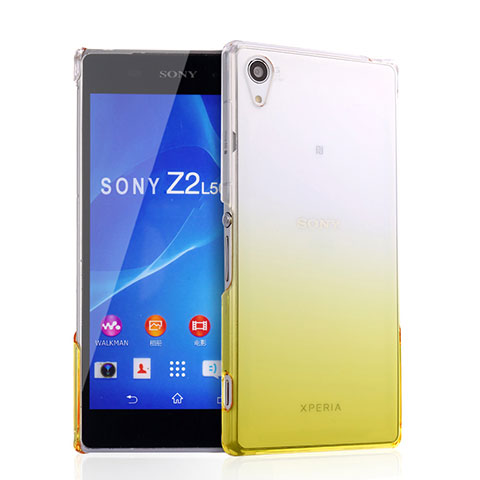 Carcasa Dura Plastico Rigida Transparente Gradient para Sony Xperia Z2 Amarillo