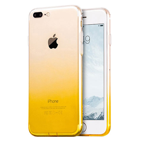 Carcasa Gel Ultrafina Transparente Gradiente G01 para Apple iPhone 8 Plus Amarillo