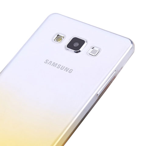 Carcasa Gel Ultrafina Transparente Gradiente para Samsung Galaxy A5 Duos SM-500F Amarillo