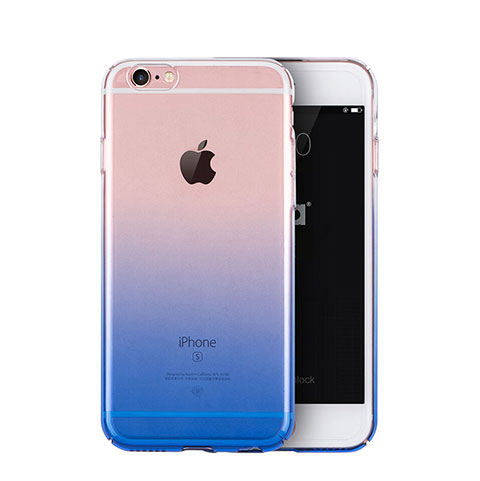 Carcasa Gel Ultrafina Transparente Gradiente Z01 para Apple iPhone 6S Plus Azul