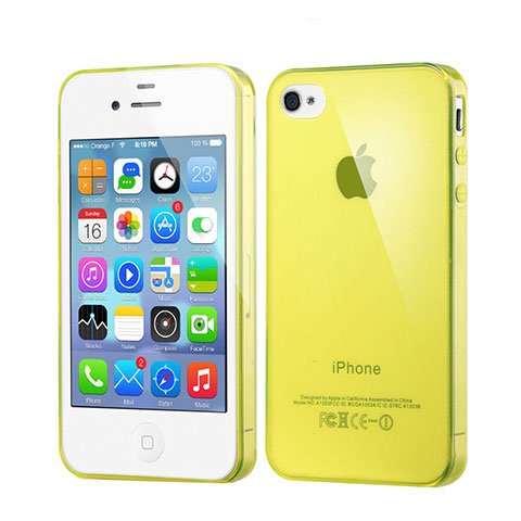 Carcasa Gel Ultrafina Transparente para Apple iPhone 4S Amarillo