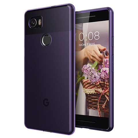 Carcasa Gel Ultrafina Transparente para Google Pixel 2 XL Morado