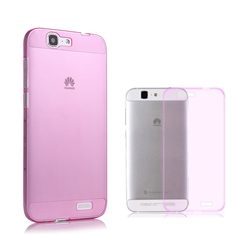 Carcasa Gel Ultrafina Transparente para Huawei Ascend G7 Rosa