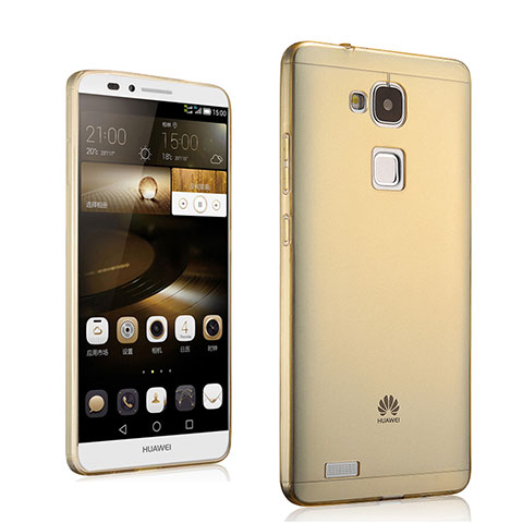 Carcasa Gel Ultrafina Transparente para Huawei Mate 7 Oro