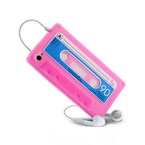 Carcasa Silicona Goma Cassette para Apple iPhone 4S Rosa