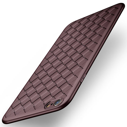 Carcasa Silicona Goma de Cuero para Apple iPhone 6 Marron