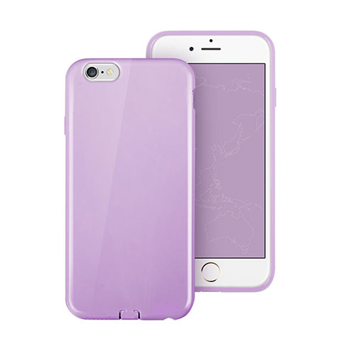 Carcasa Silicona Goma para Apple iPhone 6 Morado